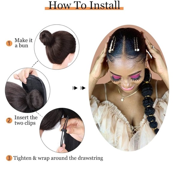 Matriarchs Kinky Afro Bubble Ponytail Extension Long Drawstring Ponytail - Picture 4 of 6